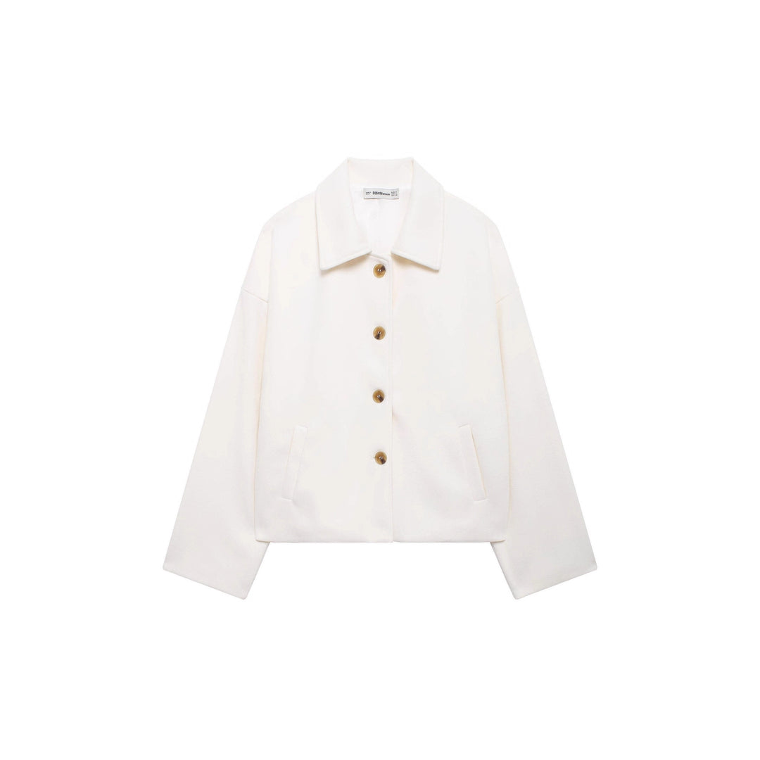 Damen Kurzmantel aus Woll-Mix mit Oversize‑Silhouette und verdeckter Knopfleiste Nord Taschen