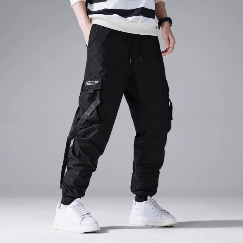 Herren Utility‑Cargohose im Joggerstil mit Multifunktions‑Taschen und Kordelbund Nord Taschen
