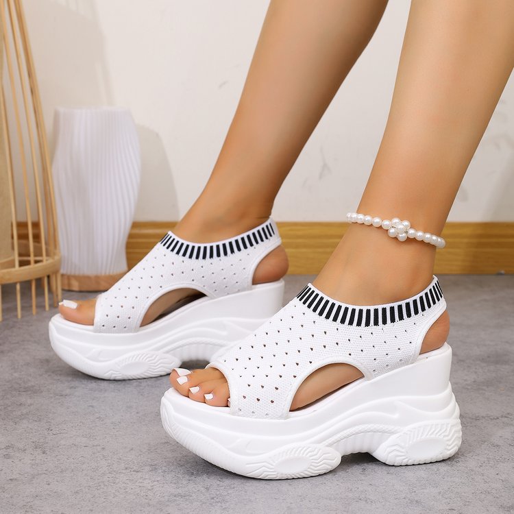 Damen Sneaker-Sandaletten mit atmungsaktivem Strickdesign und komfortablem Plateau Nord Taschen