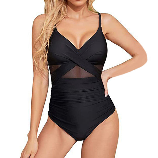Damen Hochwertiger Einteiler Badeanzug mit trendigen Cut-Out-Details