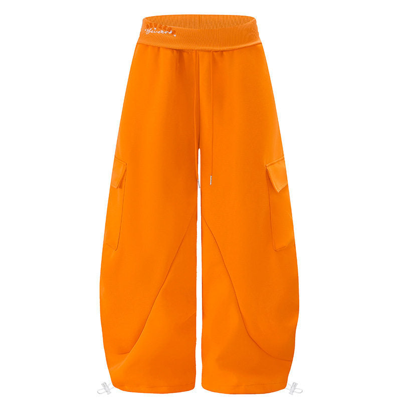 Damen Extraweite Cargo-Palazzo-Sweathose mit hohem Komfortbund und verstellbarem Saum Nord Taschen