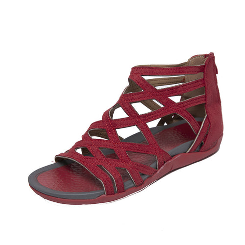 Damen  Riemchen-Sandalen mit geflochtenem Gitterdesign, gepolstertem Komfortfußbett und praktischem Fersenreißverschluss Nord Taschen
