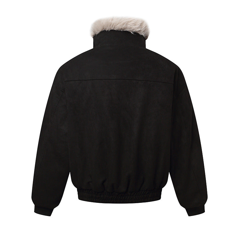 Herren Bomberjacke im Aviator‑Look mit Kunstfellbesatz und Schnallenkragen Nord Taschen