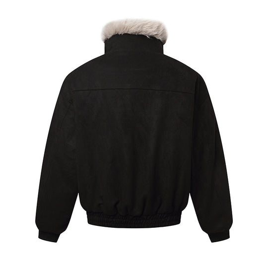 Herren Bomberjacke im Aviator‑Look mit Kunstfellbesatz und Schnallenkragen Nord Taschen