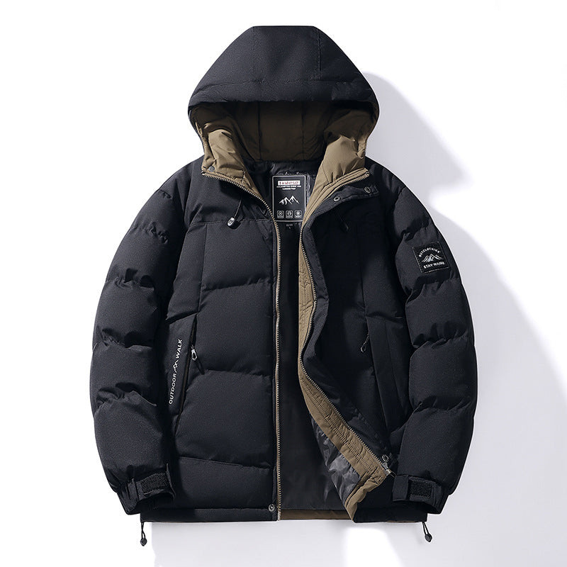Herren Kapuzen-Steppjacke mit Thermofutter und verstellbarem Saum Nord Taschen