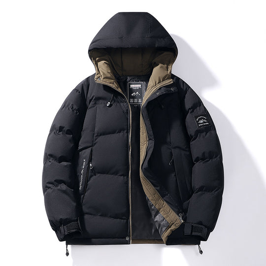 Herren Kapuzen-Steppjacke mit Thermofutter und verstellbarem Saum Nord Taschen