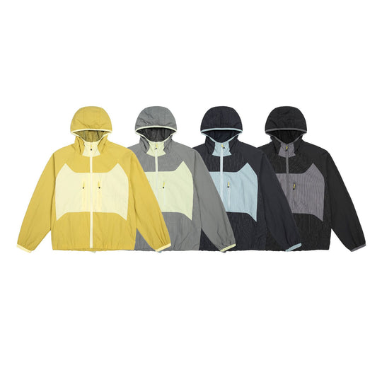 Unisex Leichte Kapuzen-Windjacke mit Ripstop‑Material, Colourblock‑Einsätzen und Fronttaschen Nord Taschen