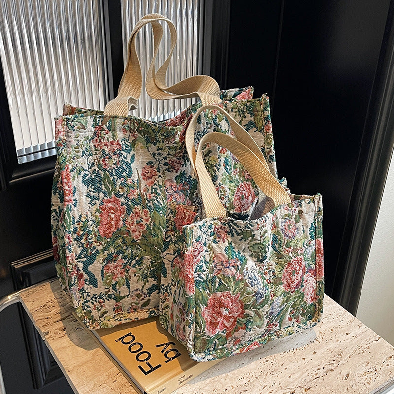 Damen Einkaufstasche im floralen Jacquard-Design Nord Taschen