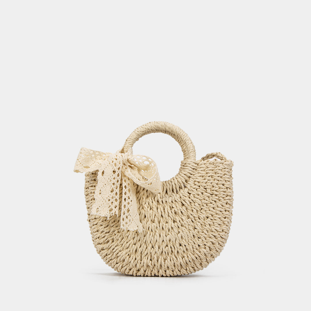 Damen handgefertigte Korbtasche mit filigranem Haarschleifen-Detail Nord Taschen