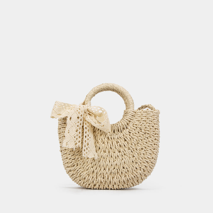 Damen handgefertigte Korbtasche mit filigranem Haarschleifen-Detail Nord Taschen