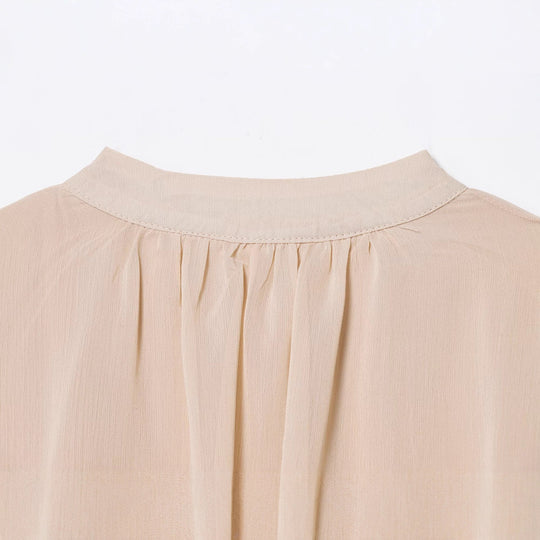 Damen Plissiertes Hemdblusenkleid mit Stehkragen, durchgehender Knopfleiste und Taillengürtel Nord Taschen
