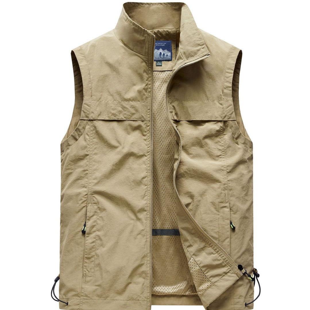 Herren  leichte winddichte Outdoorweste mit Reißverschlusstaschen und atmungsaktivem Mesh-Futter Nord Taschen