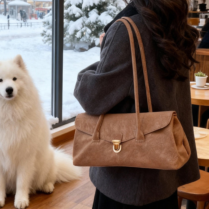 Damen stilvolle Schultertasche mit elegantem Verschluss Nord Taschen