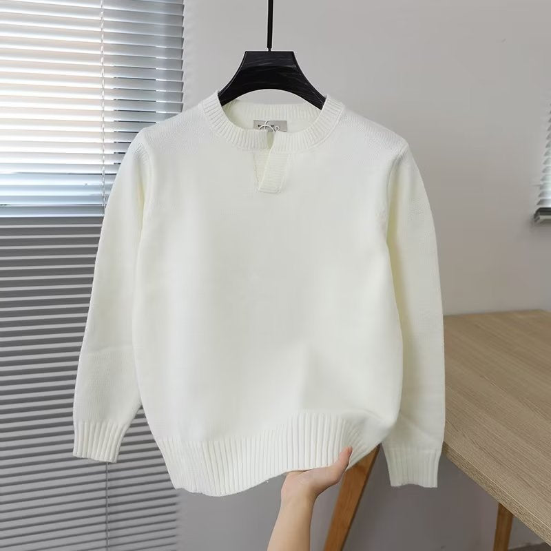 Unisex Feinstrickpullover mit Rundhalsausschnitt und Halslasche im Oversize‑Schnitt Nord Taschen