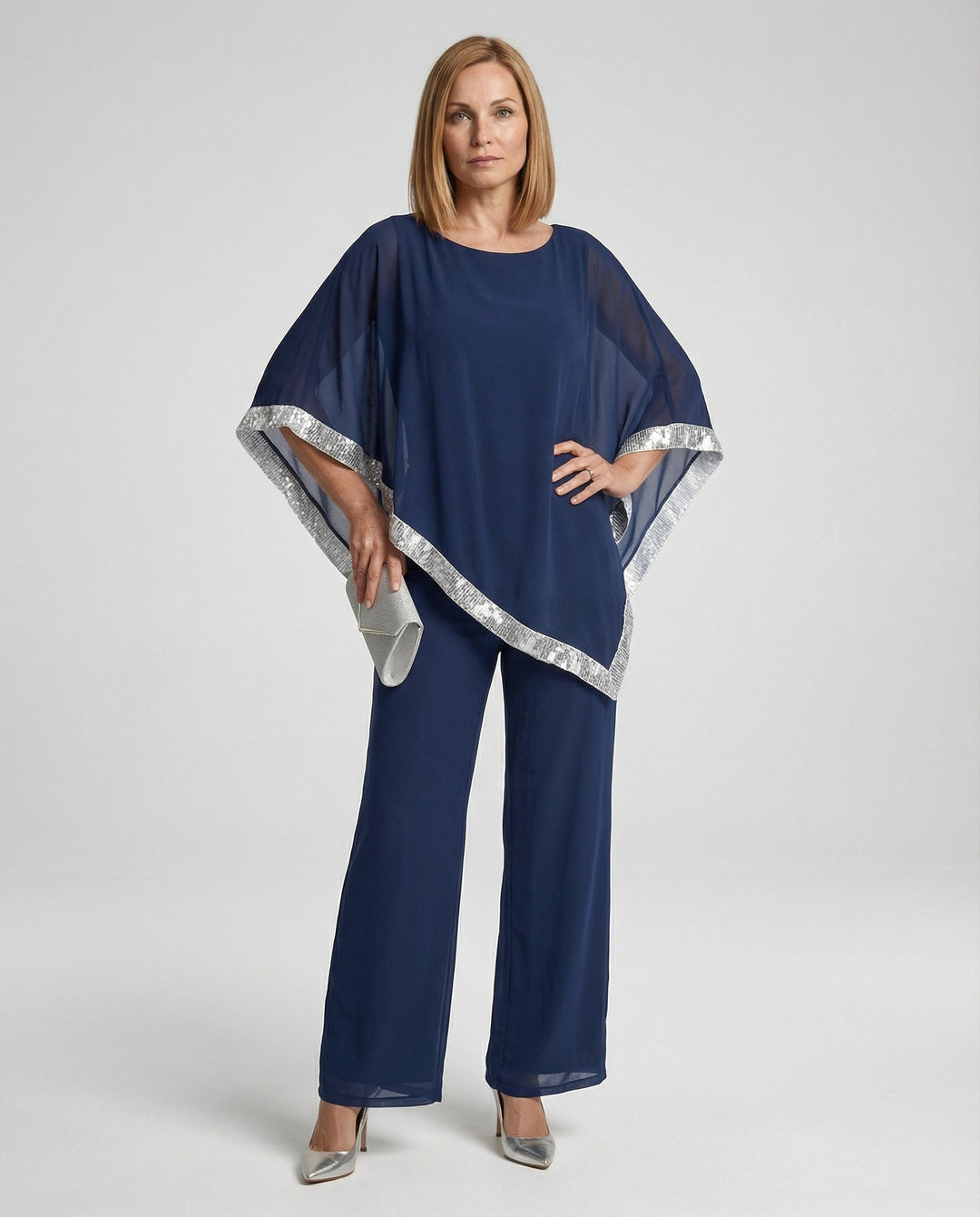 Damen Zweiteiler Set Abend Palazzohose