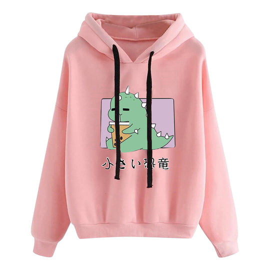 Damen nan kurz geschnittener Cropped-Kapuzenpullover mit niedlicher Frosch-Illustration und verstellbarer Kapuze Nord Taschen