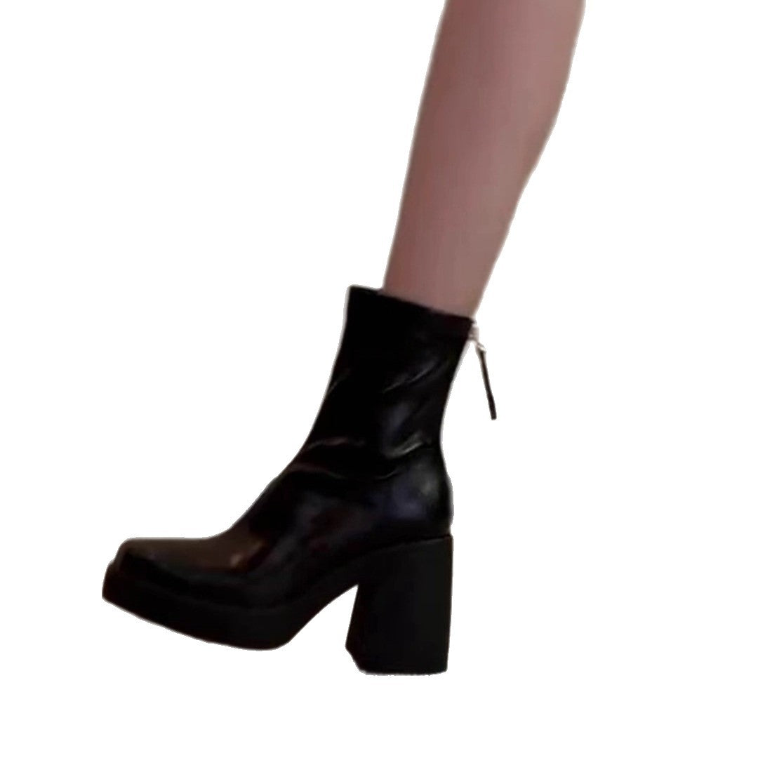 Damen elegante Stiefeletten mit moderner Silhouette und robustem Blockabsatz