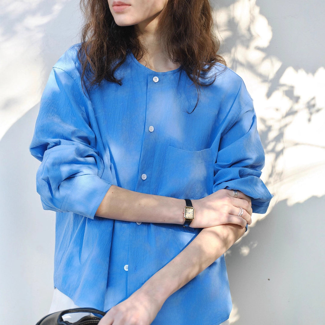 Damen Bequeme und lässige Bluse mit Knopfdetail Nord Taschen