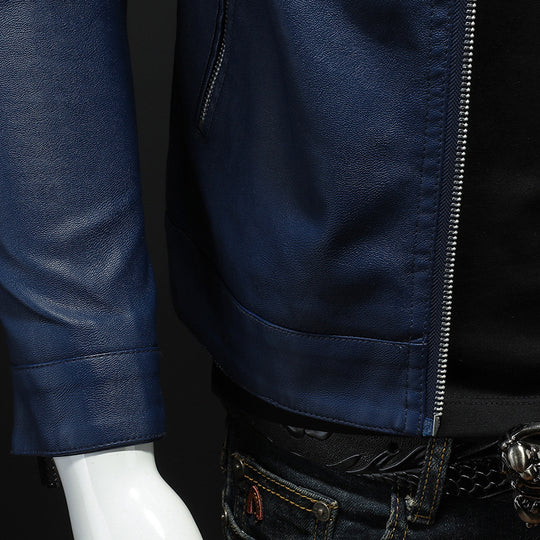 Herren Moderne Lederjacke Nord Taschen