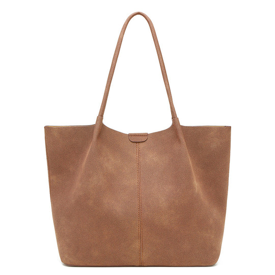 Damen Großzügige Tragetasche mit elegantem Suede-Finish und praktischem Druckverschluss Nord Taschen