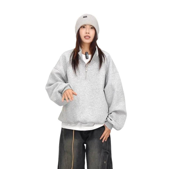 Unisex Halbzip-Sweatshirt mit Raglanärmeln, Eingrifftaschen und geripptem Saum Nord Taschen