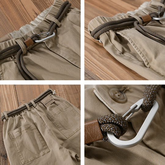 Herren Kordelbund-Tapered-Hose aus Baumwollmix mit elastischem Bund und konischem Bein Nord Taschen
