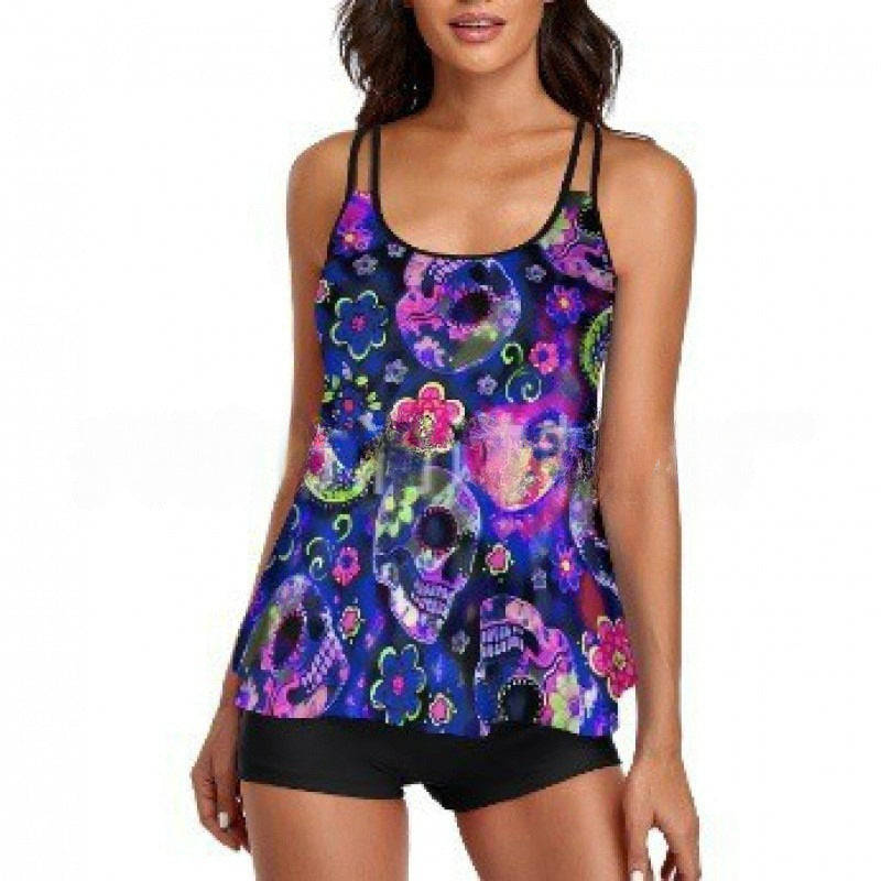 Damen Sportliches Tankini-Set mit bequemem Shorts und verstellbaren Trägern Nord Taschen