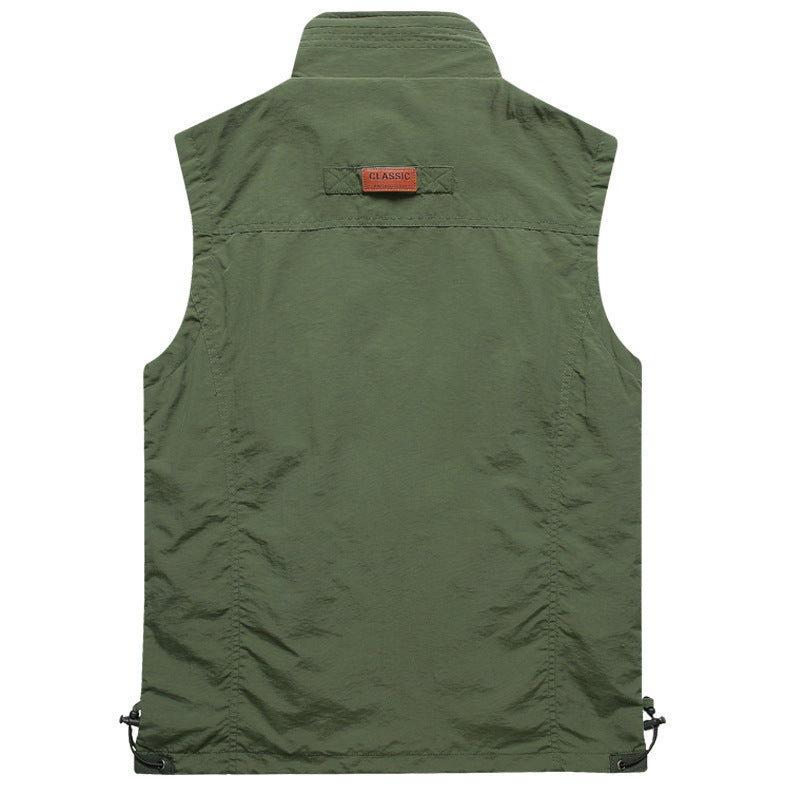 Herren Outdoor-Utility-Weste mit Mehrfach-Taschen, Reißverschluss und Mesh-Futter Nord Taschen