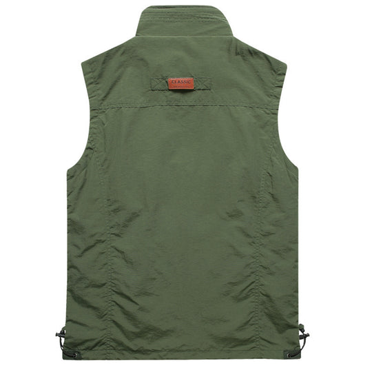 Herren Outdoor-Utility-Weste mit Mehrfach-Taschen, Reißverschluss und Mesh-Futter Nord Taschen