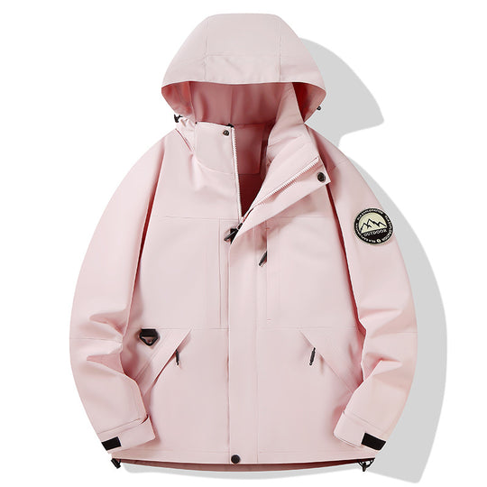 Damen wasserdichte Hardshell-Outdoorjacke mit Kapuze und Multifunktionstaschen Nord Taschen
