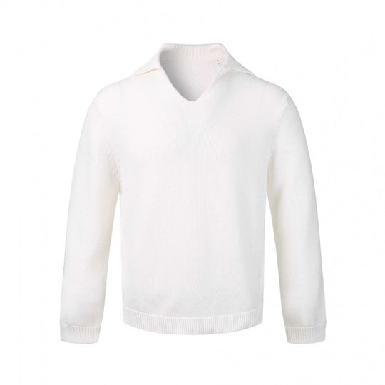 Herren Feinstrickpullover mit V-Ausschnitt und umgelegtem Hemdkragen Nord Taschen