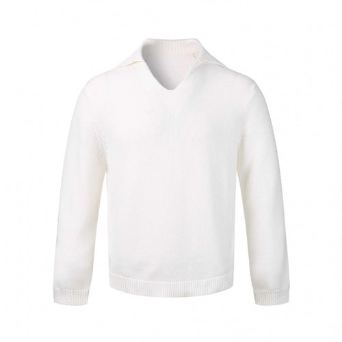 Herren Feinstrickpullover mit V-Ausschnitt und umgelegtem Hemdkragen Nord Taschen