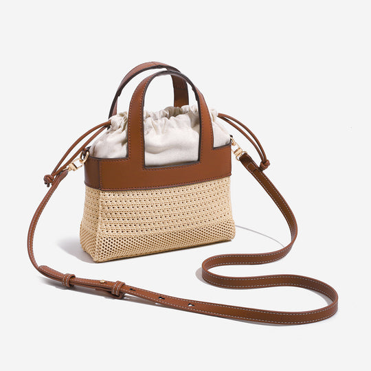 Damen Handtasche mit geflochtenem Design und stilvoll verstellbarem Kordelzug Nord Taschen