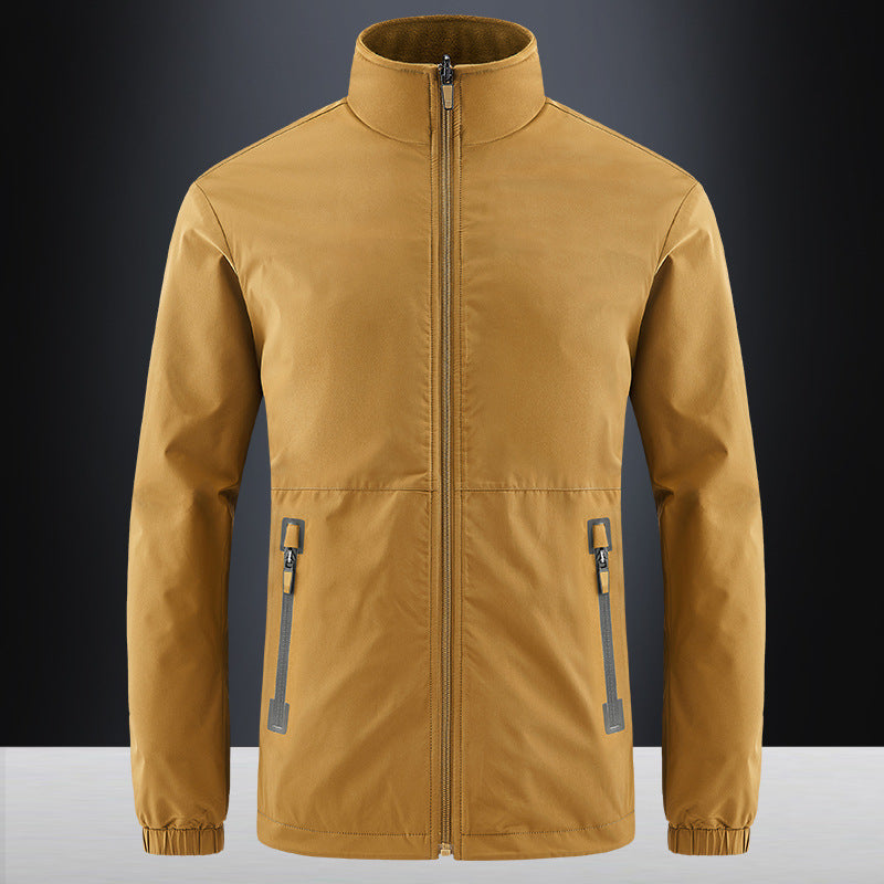 Herren leichte wasserabweisende Softshelljacke mit Stehkragen, verdecktem Reißverschluss und elastischen Bündchen Nord Taschen