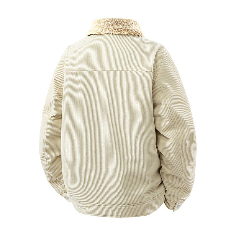 Herren Lässige Cordjacke mit Teddyfutter Nord Taschen