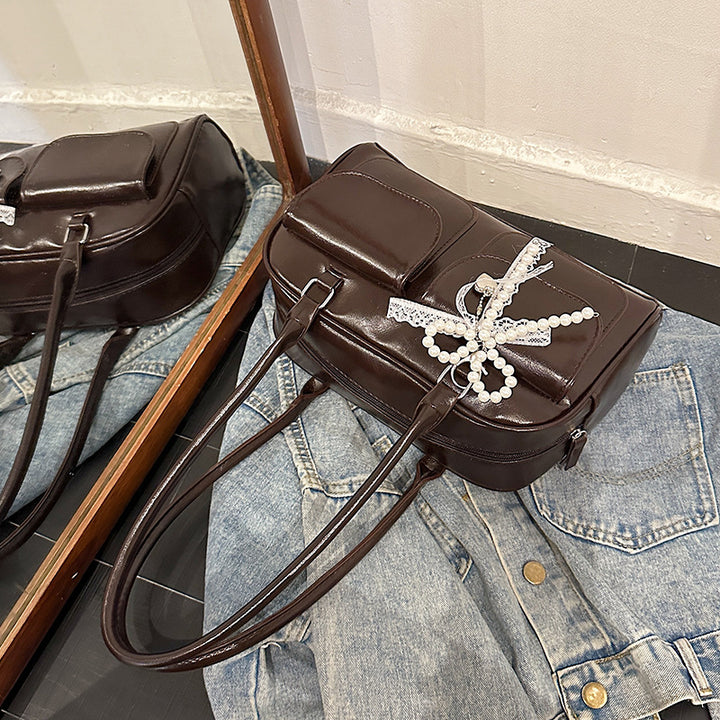 Damen Handtasche mit prächtigen Perlen- und Spitzenapplikationen Nord Taschen