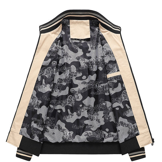 Herren Freizeitblouson mit Stehkragen, gerippten Bündchen und Camouflage-Innenfutter Nord Taschen
