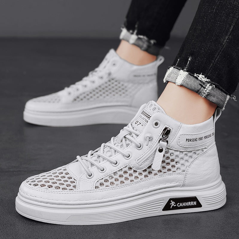 Damen High-Top Sneakers mit atmungsaktivem Netzdesign und dämpfender Sohle