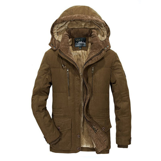 Herren Gefütterter Parka mit Kapuze und Kunstfellfutter Nord Taschen