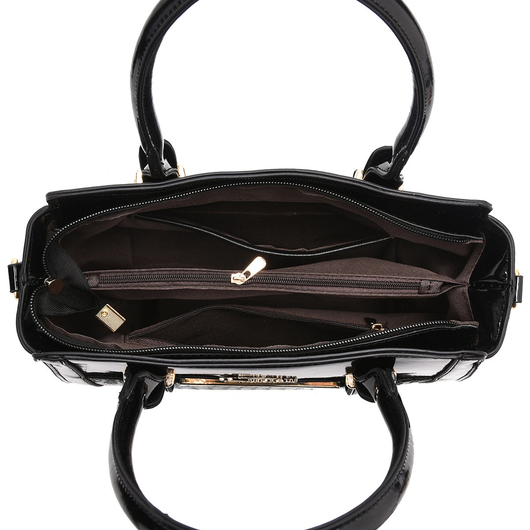 Damen modische Handtasche mit strukturiertem Gewebe und abnehmbarer Clutch Nord Taschen