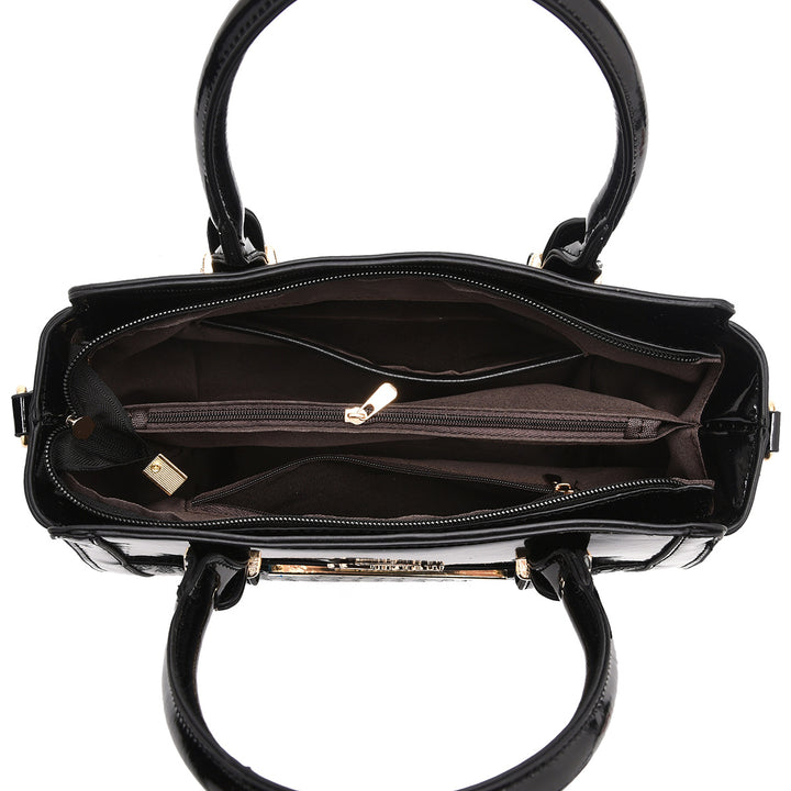 Damen modische Handtasche mit strukturiertem Gewebe und abnehmbarer Clutch Nord Taschen