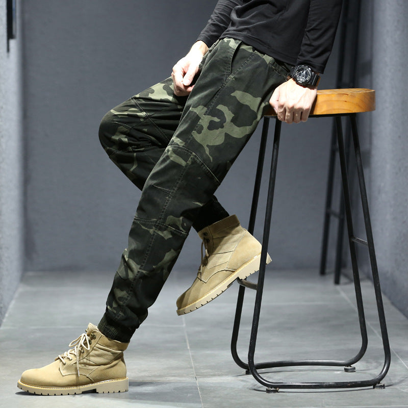 Herren Camouflage-Utility-Joggerhose mit verstärkten Kniepaneelen, verdeckten Reißverschlusstaschen und elastischem Knöchelabschluss Nord Taschen