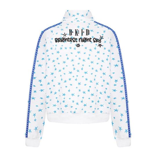 Damen Sweatjacke im Retro-Trackstil mit Stehkragen, Sternen-Print und Kontraststreifen Nord Taschen