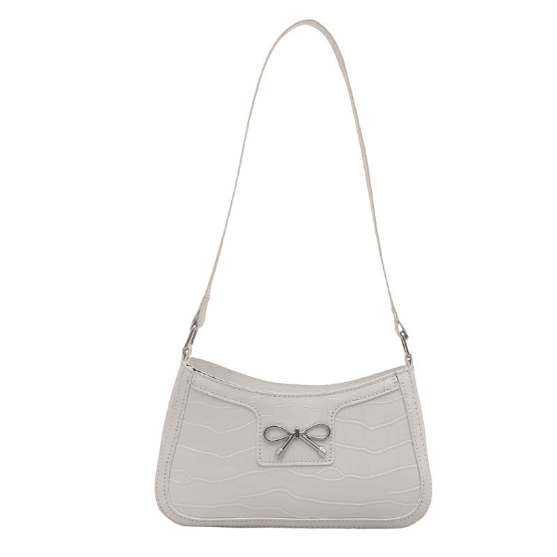 Damen elegante Handtasche mit Krokodilprägung und charmantem Schleifendetail Nord Taschen