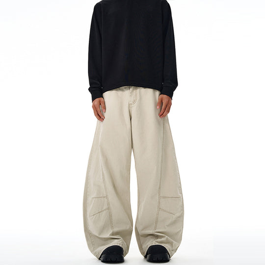 Herren Baggy-Palazzo-Hose aus schwerem Baumwoll-Canvas mit verstärkten Knieeinsätzen Nord Taschen