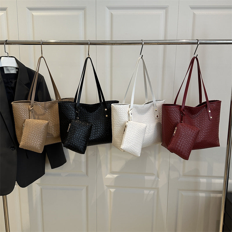 Damen stilvolle Tragetasche aus geflochtenem Leder mit abnehmbarem Innenbeutel Nord Taschen