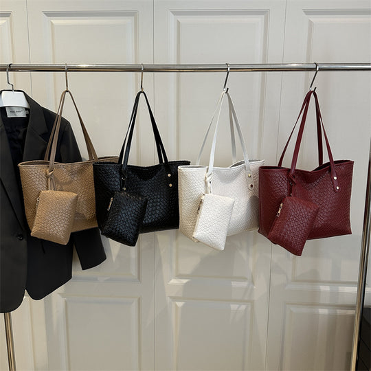 Damen stilvolle Tragetasche aus geflochtenem Leder mit abnehmbarem Innenbeutel Nord Taschen