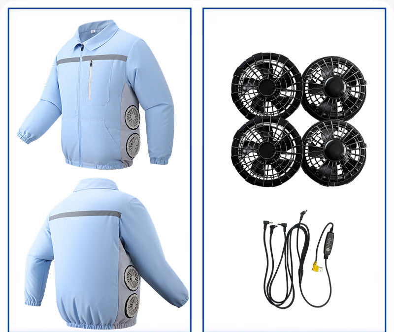 Unisex nan kühlende Ventilationsjacke mit integrierten seitlichen Lüftern und atmungsaktivem Funktionsmaterial Nord Taschen