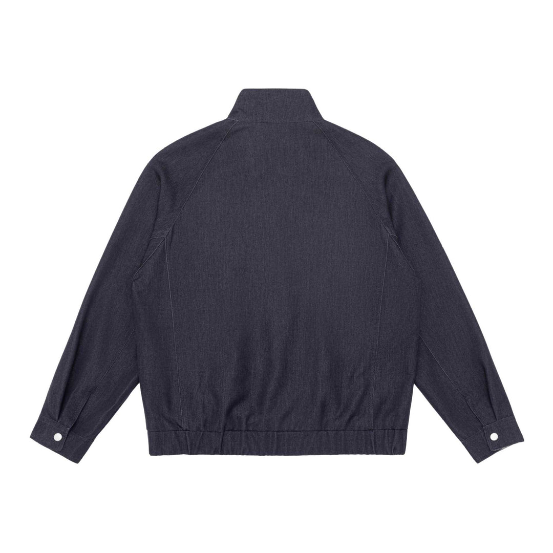 Unisex Kurzblouson im Denim‑Mix mit gesteppter Teilung, Stehkragen und verdecktem Reißverschluss Nord Taschen