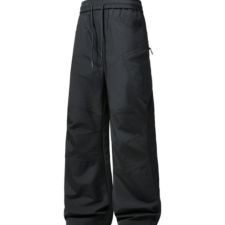 Herren Weite technische Cargohose mit elastischem Bund und schräger Reißverschlusstasche Nord Taschen